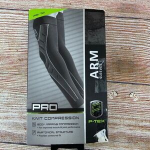 P-TEX PRO Knit Compression Full Arm Sleeves Black Large Pair P-TEXAS500